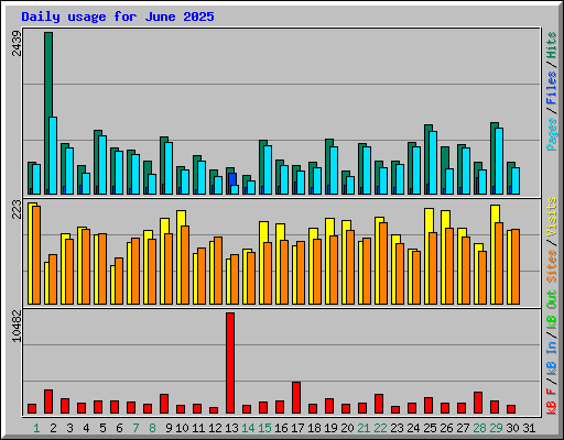 Daily usage for June 2025